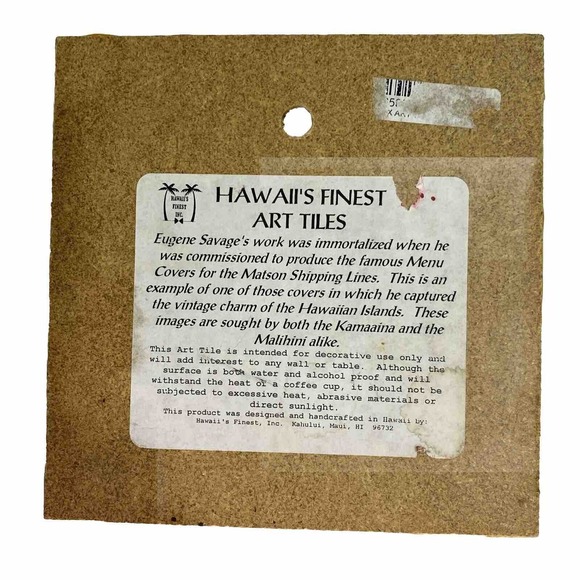 VTG Orig SS Lurline/Matson Lines Menu Cover TILE Frank MacIntosh "Mending Net" - Picture 2 of 16